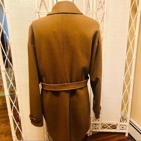 Vintage Wool Blend Trench Coat: Pecan Brown Belted Euro Style, Size Medium - Picture 5 of 16